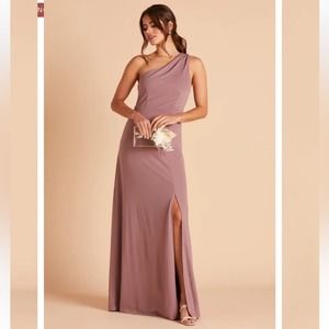 NWOT Birdy Grey Kira Mauve Crepe One Shoulder Bridesmaid Dress